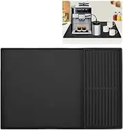 Silicone Coffee Mat, 24''x16'' Coffee Bar Mat with Detachable Dish Drying Mat for Kitchen Countertops, Fit Under Espresso Machine, Heat Resistant Kitchen Gadget