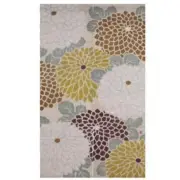 Kyoto Raku-an wax-dyed hemp curtain round chrysanthemum pattern from Japan