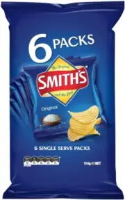Smith'S Crinkle Cut Original Potato Chips 114 G (6 Serve Pack)