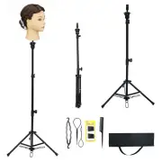 Adjustable Mannequin Head Stand Wig Stand Tripod for Cosmetology Hairdressing