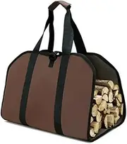 Log Baskets 1pc Firewood Log Carrier Tote Bag, Extra Large Durable For Fireplaces, Wood Stoves, Firewood, Logs, Camp Firewood Basket(Brown)