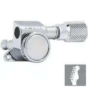 Grover 505C6 Mini Roto-Grip Locking Rotomatic 6 In line KNURLED Tuners - CHROME