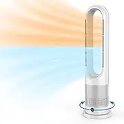 Yopower Bladeless Fan, 2 In 1 Electric Tower Fan Heater Combo with Turbo Motor PTC Heating 8H Timer for Indoor Bedroom Large Room