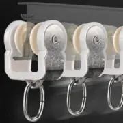 10x Curtain Glider Hooks Track Rail Poles Twin Gliders Parts Stainless Steel Kit