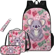 [FOR U DESIGNS] School Backpack for Girls 4-6 6-8 8-12 Kawaii Lightweight Bookbag Set 4 Pcs School Bag Set 3rd Grade