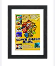 Vintage Framed Print Ad Wall Art 11x14 Nintendo 64 Super Smash Bros Kirby DK