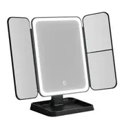 LED Makeup Mirror Tri-fold Lighted Vanity Mirrors 1X2X3X Magnifications