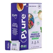 Pyure Organic Stevia Packets Sugar Substitute Zero Carb, Zero Calorie, 80 Count