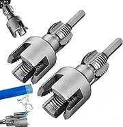 2Pcs Integrated Internal & External Pipe Threading Tool, Pipe Thread Cutting Tool, 1/2" (DN15) 3/4" (DN20) Pipe Sizes Rethreading Tool