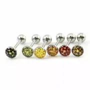 Fancy Glitter Tongue Ring Barbells 14G 5/8" Surgical Steel