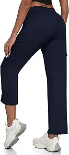[MoFiz] Women's Hiking Pants Roll Up Convertible Capri Pant Lightweight Quick Dry Outdoor Travel Athletic Pants Pockets