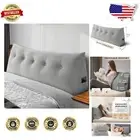 Multi-Functional Gray Backrest Pillow with Pocket - Ideal for Bed & Living Space