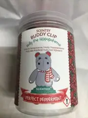 Scentsy Christmas Holly The Hippopotamus Perfect Peppermint Buddy Clip New
