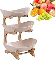 Stackable Fruits Holder – Tiered Snack Rack with Three Removable Plates | Decorative countertops Stand for Cake pop, Sushi, Chips, Finger Food, Pastries, Breakfast Bar, Dining Table Centerpiece