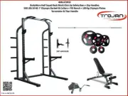Squat Half Rack FID Bench Barbell 100 Kg Oly Plates + Torsonator