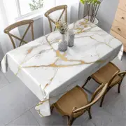 Linki Marble Tablecloth Rectangle Table Cloth Washable Table Cover for Decoration Kitchen Dining Room 60x90 Inch Photo Color