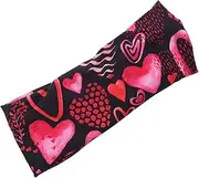 [HORIALENCE] Sports Headband Headbands Heart Print Gym Headband Heart Print Athletic Headband Elastic Bands for Exercise Running Accessories for Men Print Elastic Headband Black Cloth