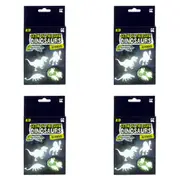 4x 12pc Pocket Money Fun Glow In The Dark Dinosaurs Shapes Sticker Kids Toy 3y+