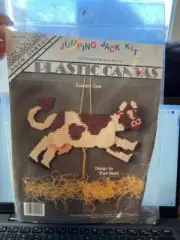 Back Street Design Jumping Jack Kit Country Cow Pull Toy NEW