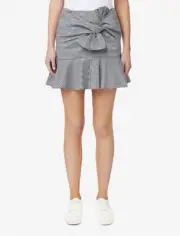 Seed Heritage Womens Size 8 Skirt Gingham Flip Ruffle Bow Mini NWT RRP $89.95