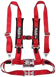 RASTP 4 Point Safety Harness Set with Ultra Comfort Heavy Duty Shoulder Pads,(Pack of 1) (Red)