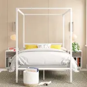 Zinus Canopy Bed Frame Metal Platform- White