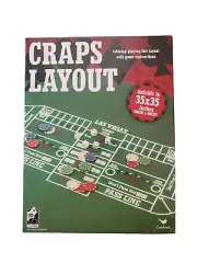 Cardinal Craps Layout Tabletop Playing Felt 35"X35" Dice Game Mat. New in Box