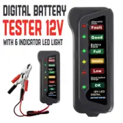 Car Battery Tester 12V Digital Alternator Checker Automotive Load Tester 6 LED☆દ