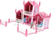 Kisangel Build a House Girl Castle Model Castle Model Kit Castle Model for Castle Model for Model Doll House Castle House Model Pink Abs