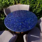 Natural Lapis Lazuli Round Table, Blue Lapis Side Table Top, Gemstone Table Top