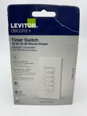Leviton LTB60-1LW - Decora Preset Resistive/Inductive 60-Minute Countdown Timer