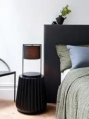 Beacon Lighting Frama 1 Light Table Lamp in Black, 2 Pack, with USB Port