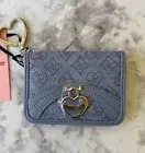 Juicy Couture Women's Blue Precious Moments Card Case Key Fob Logo