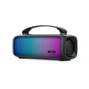Akai ABTS-08-BK Portable Bluetooth Speaker, RGB lights, FM Radio, Black Voguish