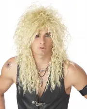 80s Headbanger Long Blonde Curly Wig