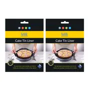 2x Nostik Reusable Non-Stick 16cm Round Cake Tin Liner Oven Baking Sheet Black