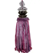Tassel with Gold Top and Faceted Beads - Purple 18cm