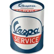 Nostalgic Art 12cm/1L Round Money Box Vespa Service Metal Coin Storage Tin Can