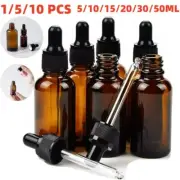 Amber Glass Dropper Bottles with Pipette Essential Oil Refillable Drop Container