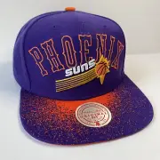 Phoenix Suns Hat Cap Snap Back Purple Orange Mitchell & Ness NBA Basketball Mens