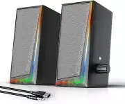 Computer Speakers with 3.5 mm Aux,Desktop Speakers with Various Colorful RGB,,