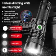 Super-Bright LED Tactical Flashlight Zoom Torch W/Rechargeable 1800mAh Battery*