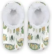 [Caihoyu] Kids Girls Boys Closed Back House Slippers Fuzzy Fleece Anti-Slip Rubber Sole House Slipper Home Indoor