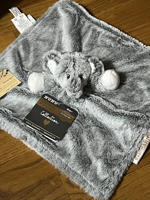 Blanket Beyond SECURITY Elephant GRAY HEAD NEW WHITE LINING & ON HANDS & Ears