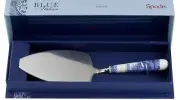 SPODE Blue Italian Cake Slicer Silver & White Blue Porcelain MADE ENGLAND + BOX