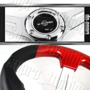 13.5" Pearl Red Wood Grip 6-Hole Chrome 3-Spoke Racing Steering Wheel W-Power (for: Porsche)