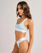 [Calvin Klein] Calvin Klein Women's Unlined Bralette in Sterling Blue Size Large L Sterling Blue