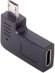 Hidream Micro USB 2.0 5Pin Female to USB-C Male Data Transfer Connector Converter Adapter 90 Degree Angled Black