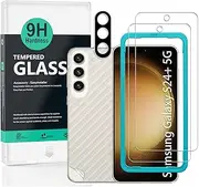 [Ibywind] 2 Pcs Screen Protector For Samsung Galaxy S24+/S24 Plus 5G 6.7"(Not For Samsung Galaxy S24 5G/S24 Ultra 5G),Tempered Glass,With 1Pc Camera Lens Protector,1Pc Back Film,Anti-Scratch