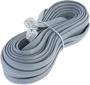25ft Heavy Duty RJ12 Silver Satin 6 Conductor 6P/6C Straight Wired Telephone Line Cord by Corpco